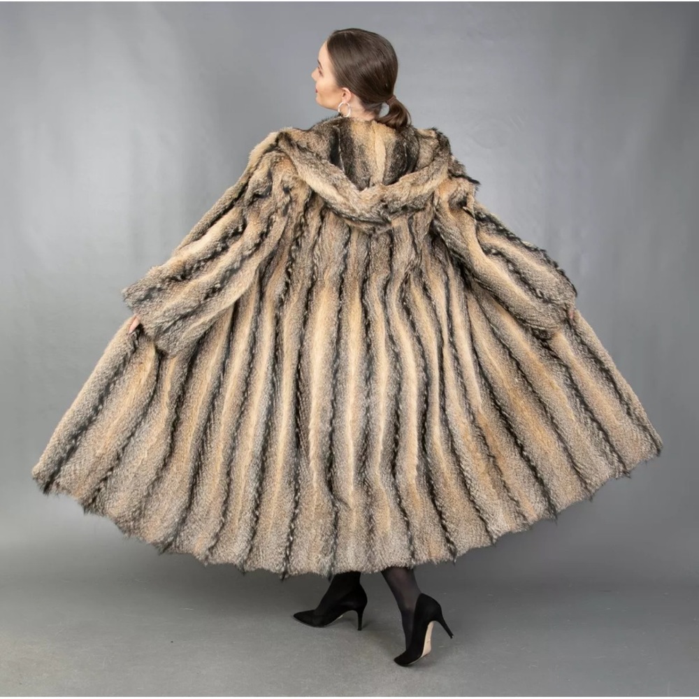 Grey Fox Long Hooded Coat